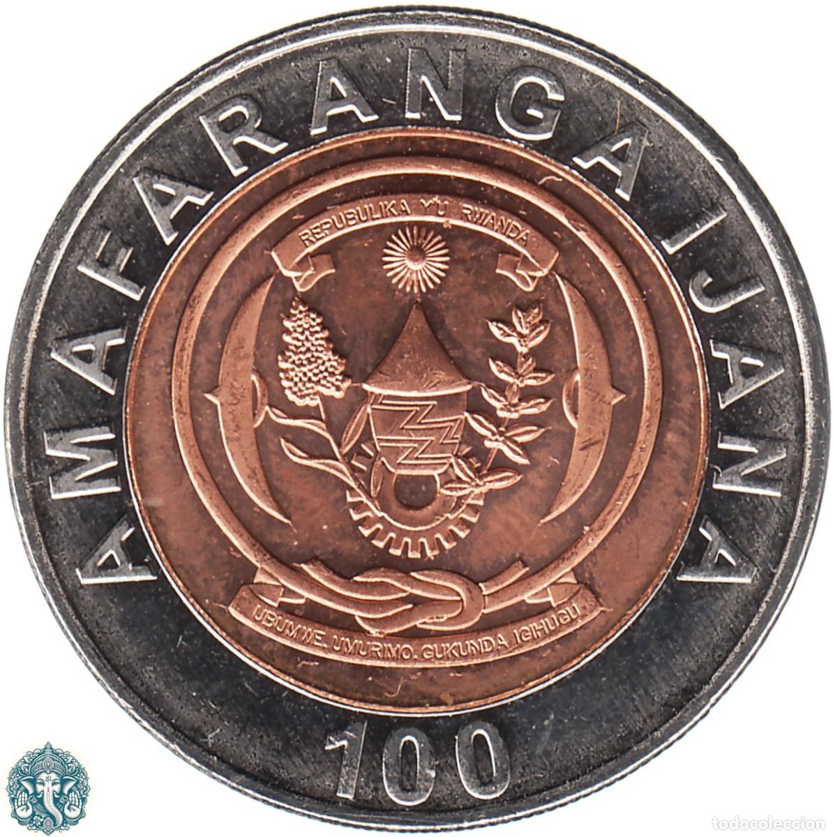 Monedas antiguas de &Aacute;frica: RUANDA 100 Francos 2007 KM#32 RWANDA