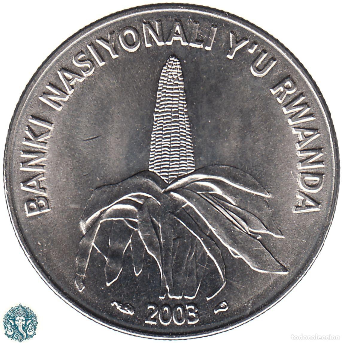 Monedas antiguas de &Aacute;frica: RUANDA 50 Francos 2003 KM#26 RWANDA