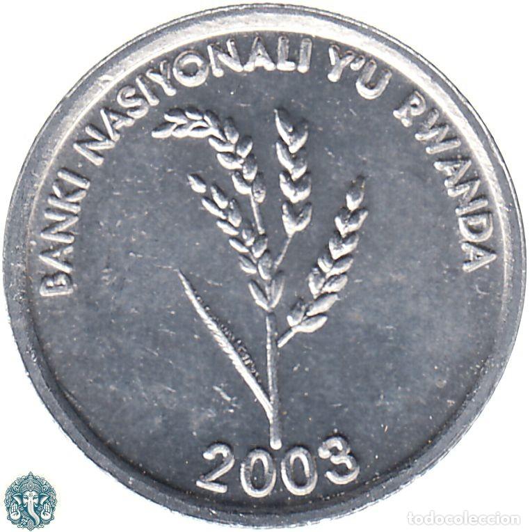 Monedas antiguas de &Aacute;frica: RUANDA 1 Franco 2003 KM#22 RWANDA