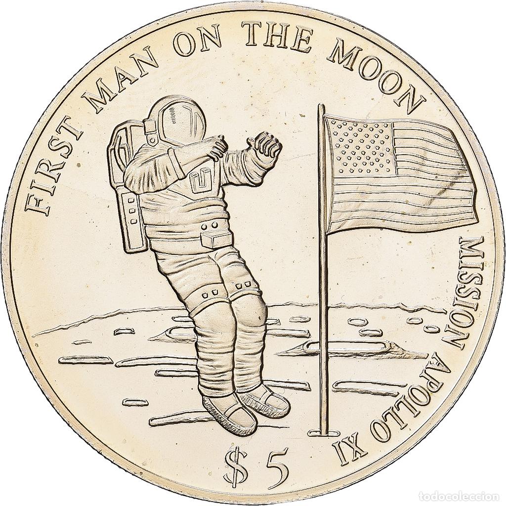 Monedas antiguas de &Aacute;frica: [#1513798] Liberia, 5 Dollars, Mission Apollo XI, 2000, Cupron&iacute;quel, SC