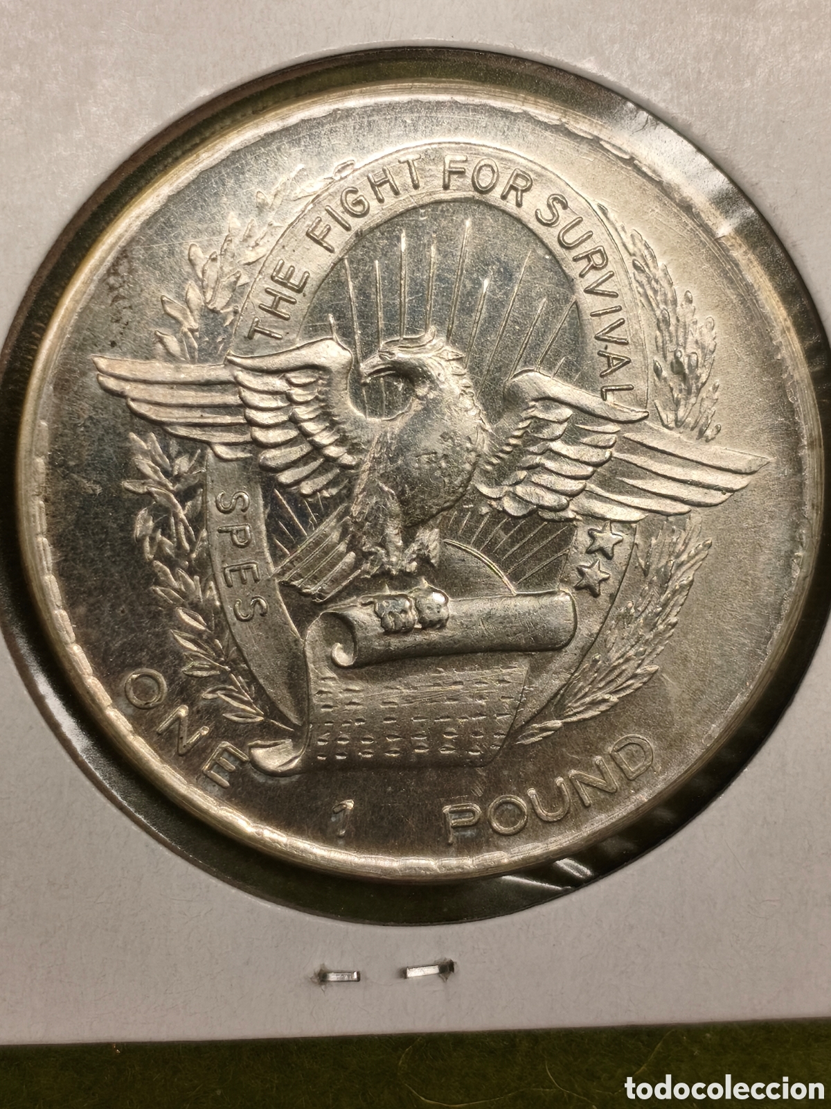 Monedas antiguas de &Aacute;frica: Moneda 1 Pound Biafra Rep&uacute;blica &Aacute;frica Plata 1969