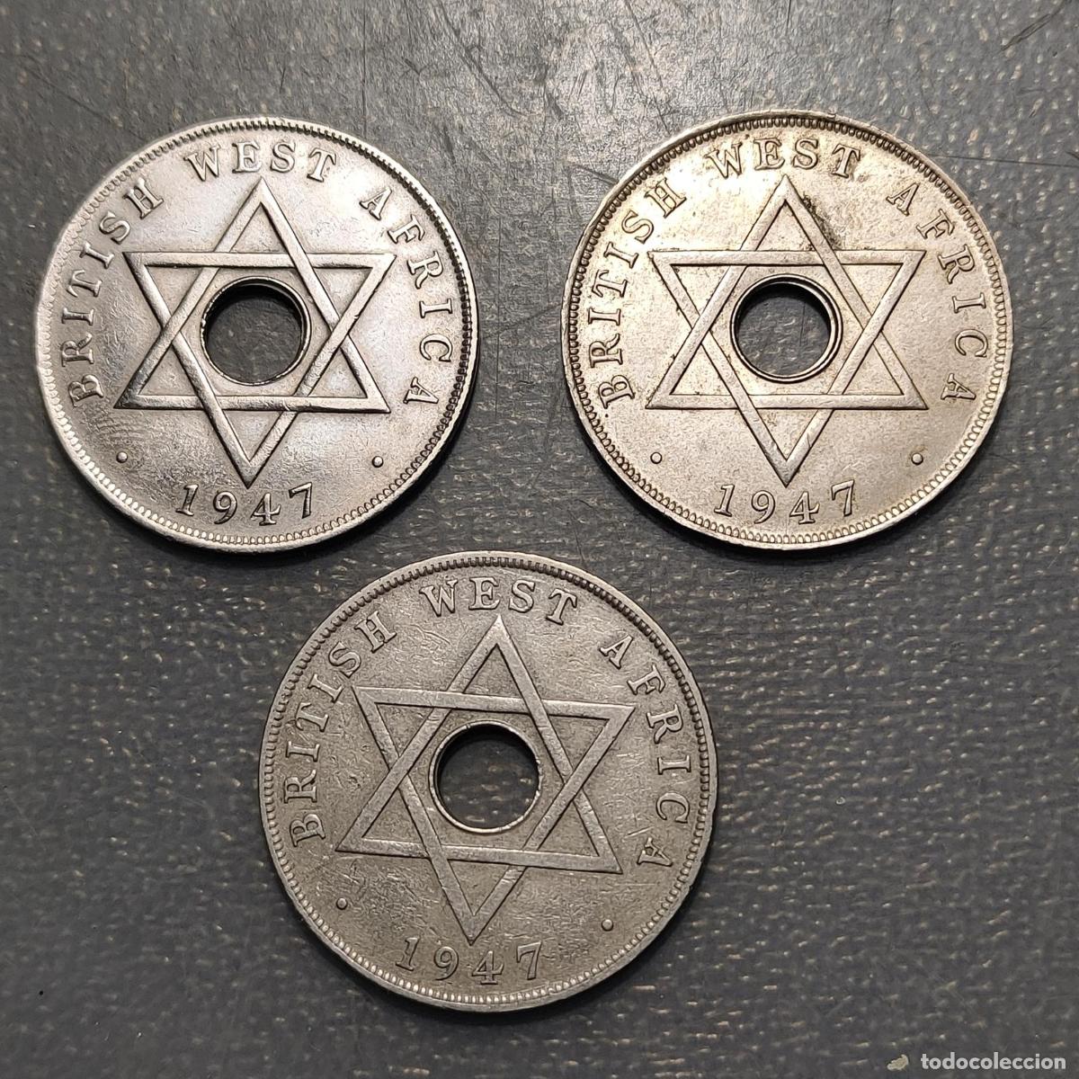 Monedas antiguas de &Aacute;frica: BRITISH WEST AFRICA LOTE DE 3 MONEDAS 1 PENNY
