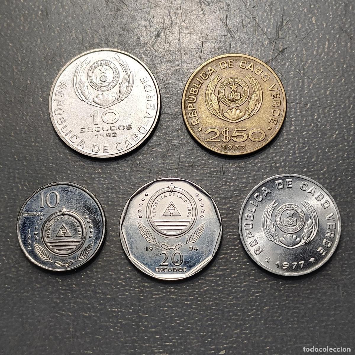 Monedas antiguas de &Aacute;frica: CABO VERDE CAPE VERDE LOTE DE 5 MONEDAS