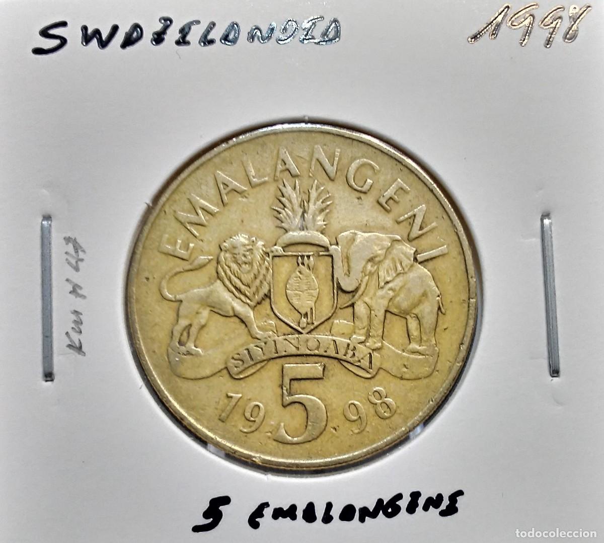 Monedas antiguas de &Aacute;frica: SWAZILANDIA / ESUATINI 5 EMALANGENI 1998 KM#47 MBC.