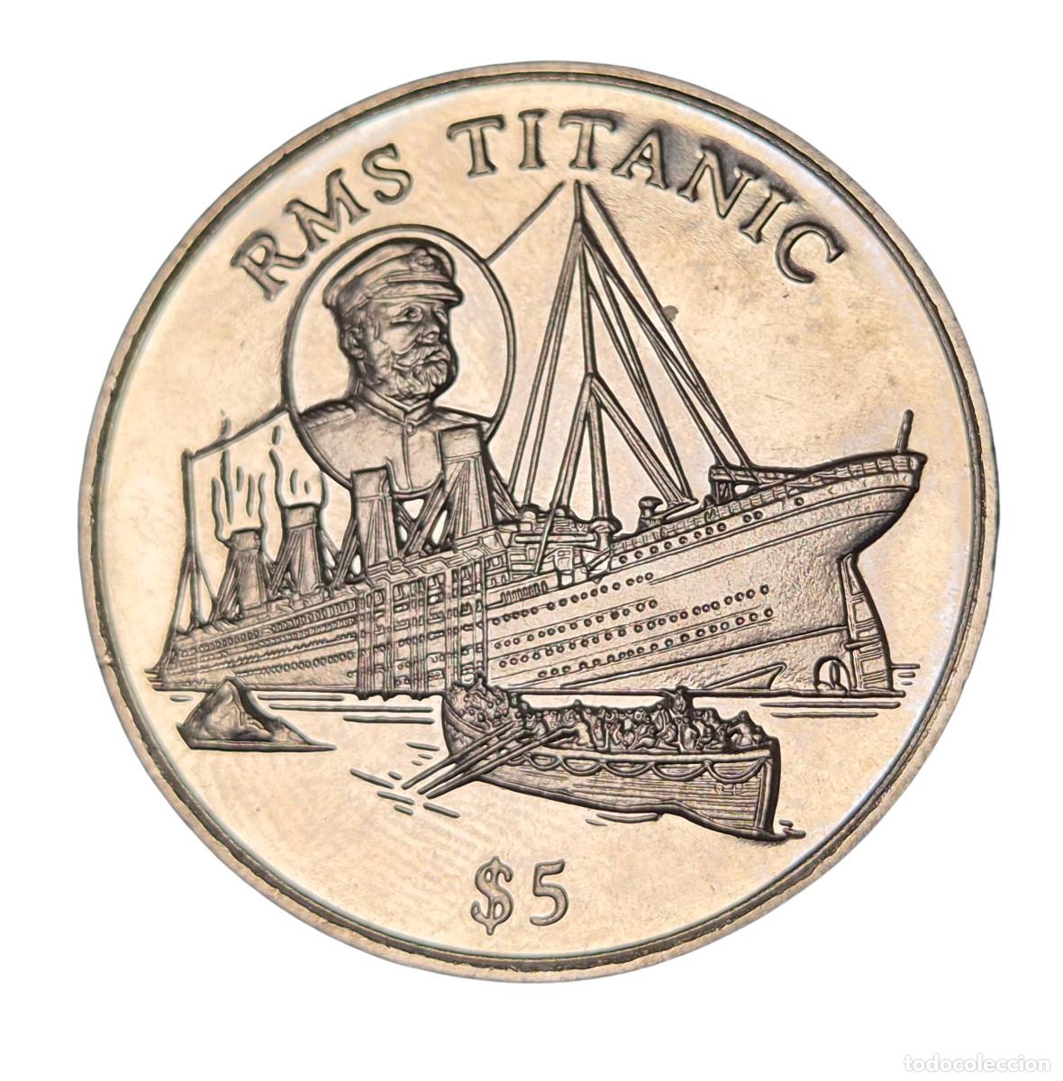 Monedas antiguas de &Aacute;frica: REPUBLICA de LIBERIA 5 DOLLAR 1998. RMS TITANIC. SIN CIRCULAR