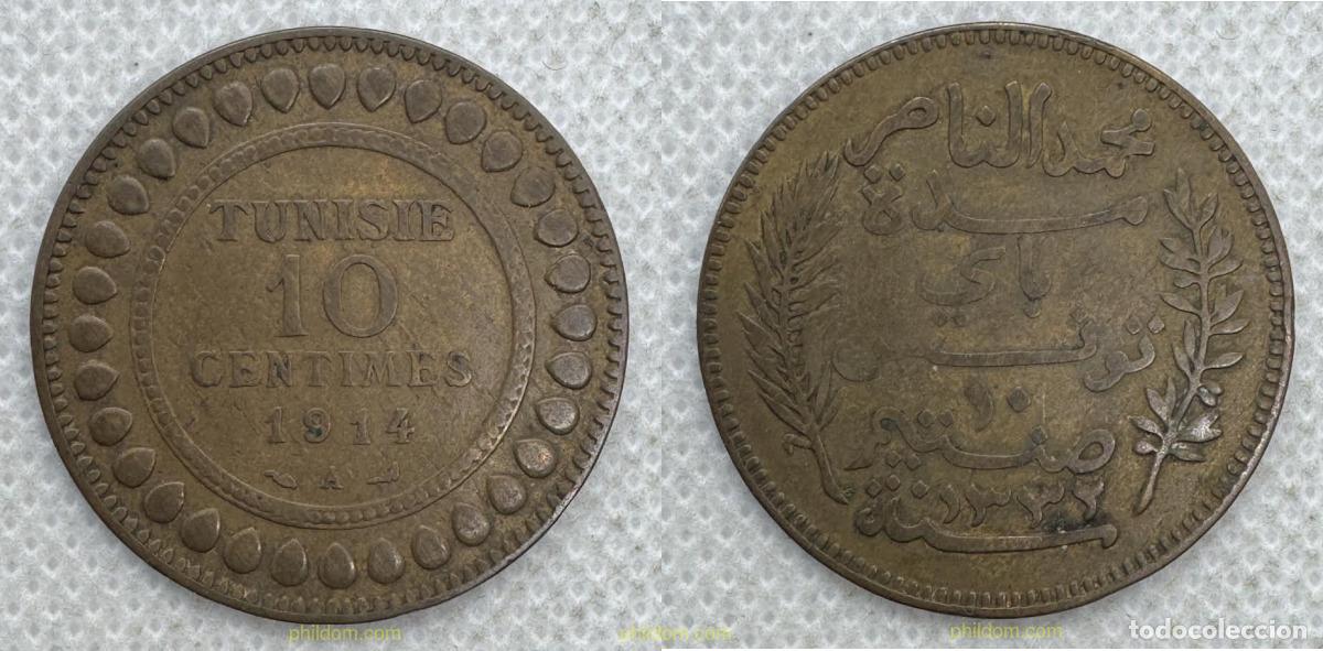 Monedas antiguas de &Aacute;frica: 5484 TUNEZ 1914 TUNISIA 1914 - 10 CTS