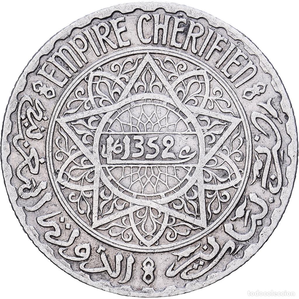 Monedas antiguas de &Aacute;frica: [#1224284] Marruecos, Mohammed V, 5 Francs, 1933, Paris, Plata, MBC, KM:37