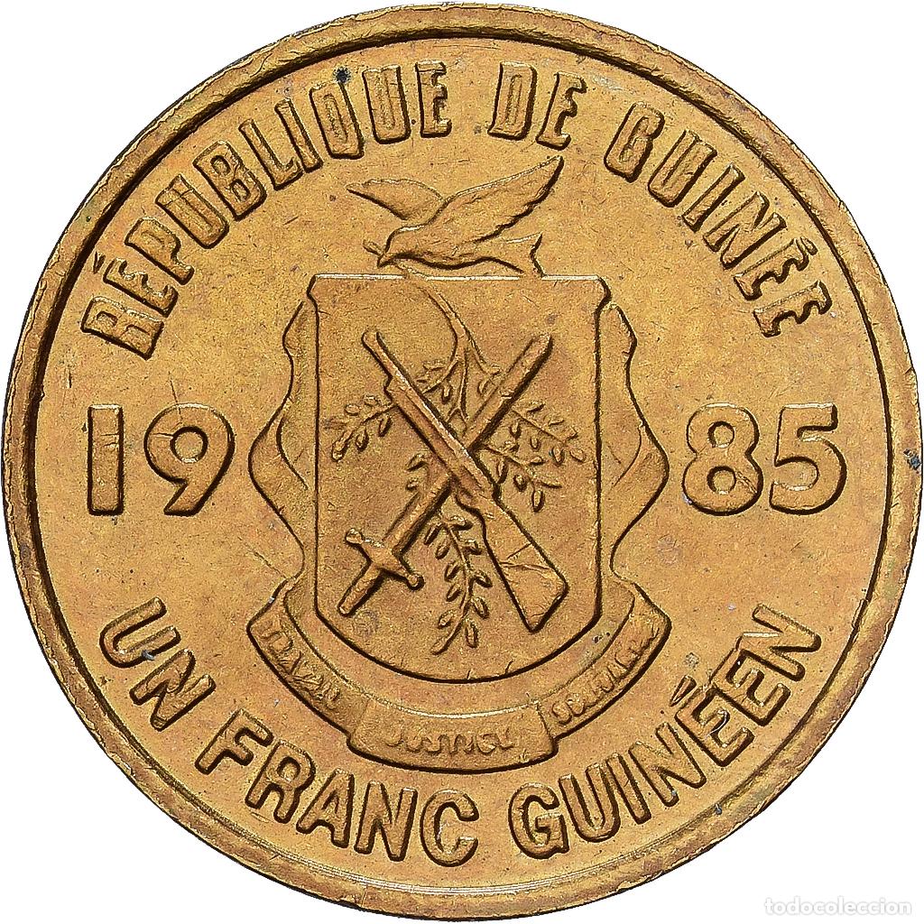 Monedas antiguas de &Aacute;frica: [#1224383] Guinea, Franc, 1985, Lat&oacute;n recubierto de acero, SC, KM:56