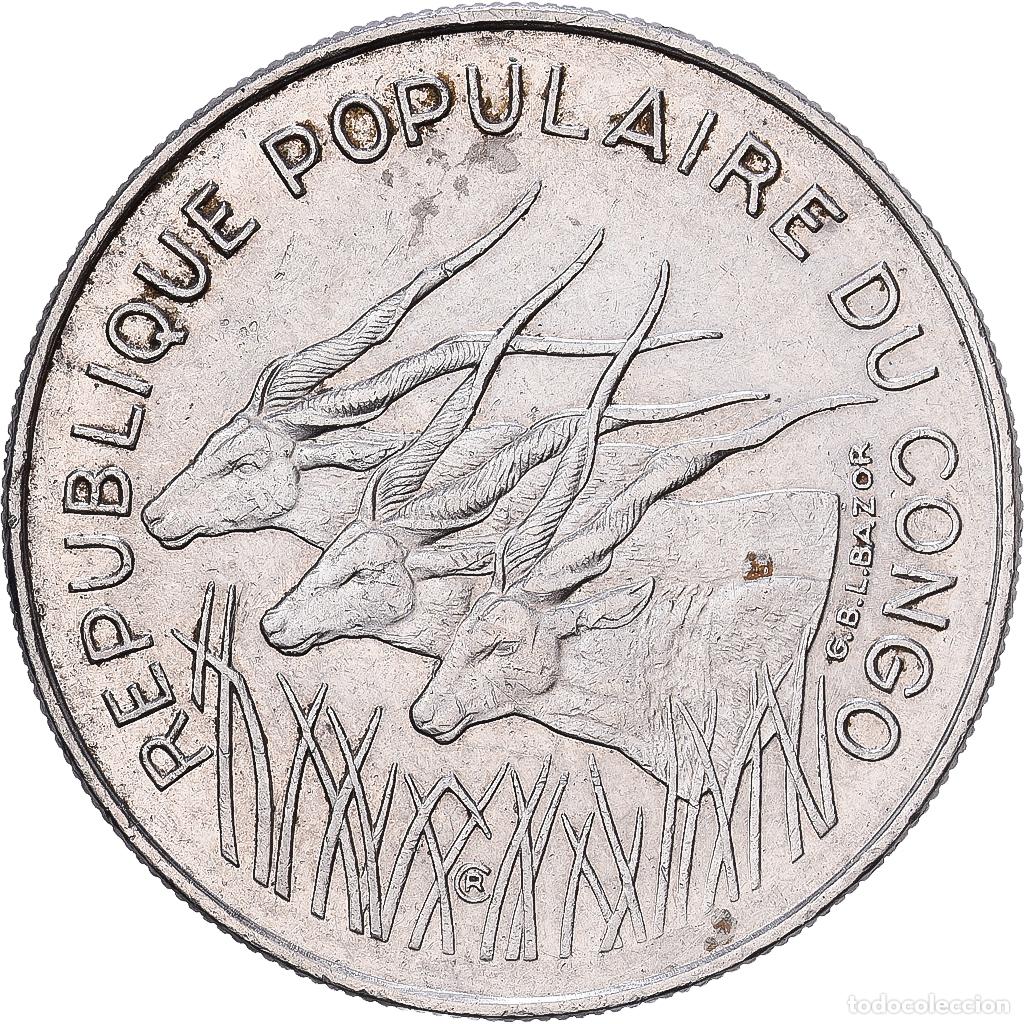 Monedas antiguas de &Aacute;frica: [#1224402] Rep&uacute;blica Democr&aacute;tica de Congo, 100 Francs, 1971, Paris, N&iacute;quel, MBC, KM:1