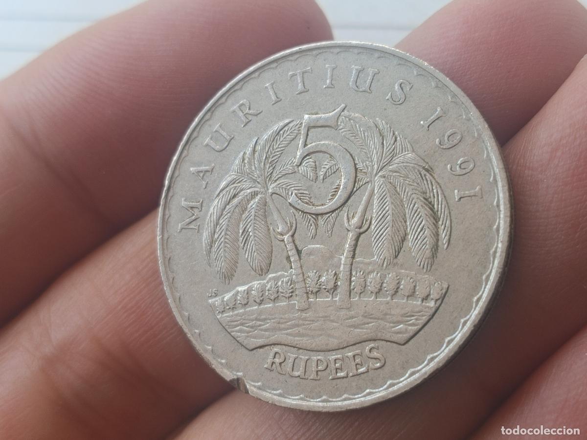 Monedas antiguas de &Aacute;frica: Mauricio 5 rupees 1991 Mauritius