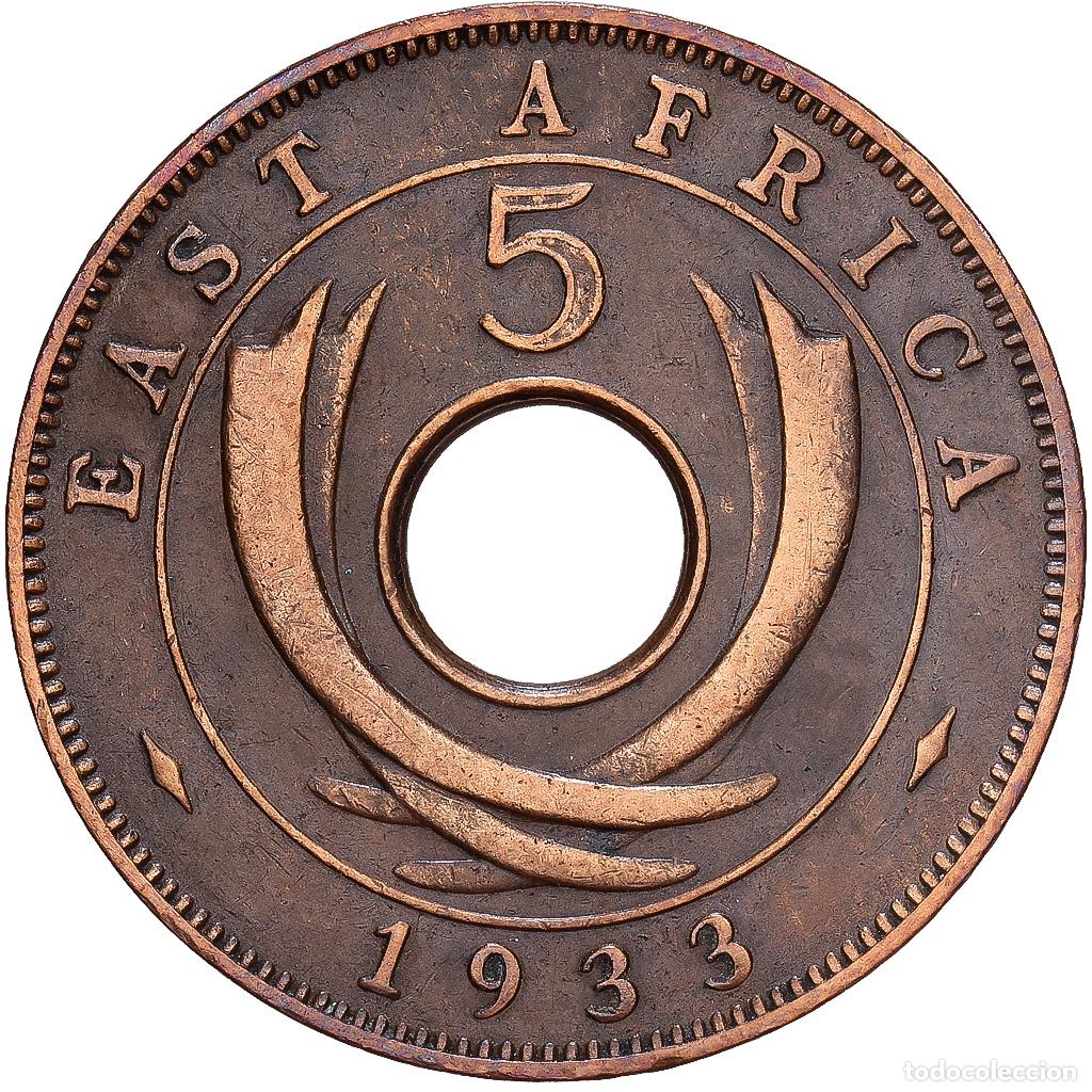 Monedas antiguas de &Aacute;frica: [#1224429] ESTE DE &Aacute;FRICA, George V, 5 Cents, 1933, Bronce, MBC, KM:18