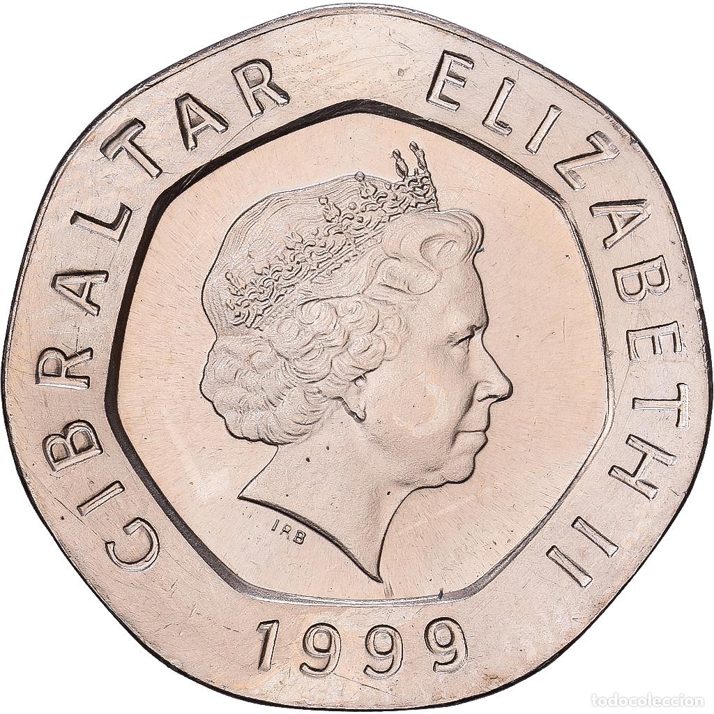Monedas antiguas de &Aacute;frica: [#1224484] Gibraltar, Elizabeth II, 20 Pence, 1999, Cobre - n&iacute;quel, EBC, KM:777