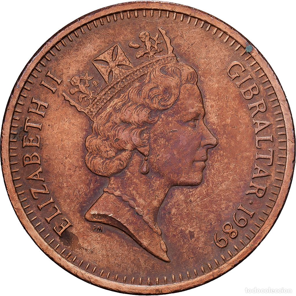 Monedas antiguas de &Aacute;frica: [#1224485] Gibraltar, Elizabeth II, 2 Pence, 1989, Bronce, MBC+, KM:21