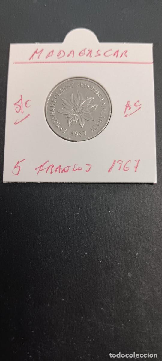 Monedas antiguas de &Aacute;frica: MADAGASCAR 5 FRANCOS 1967 S/C KM=10 (ACERO)