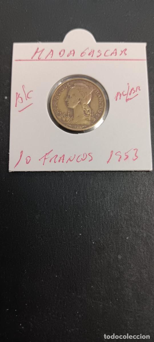 Monedas antiguas de &Aacute;frica: MADAGASCAR 10 FRANCOS 1953 BC KM=6 (ALUMINIO-BRONCE)