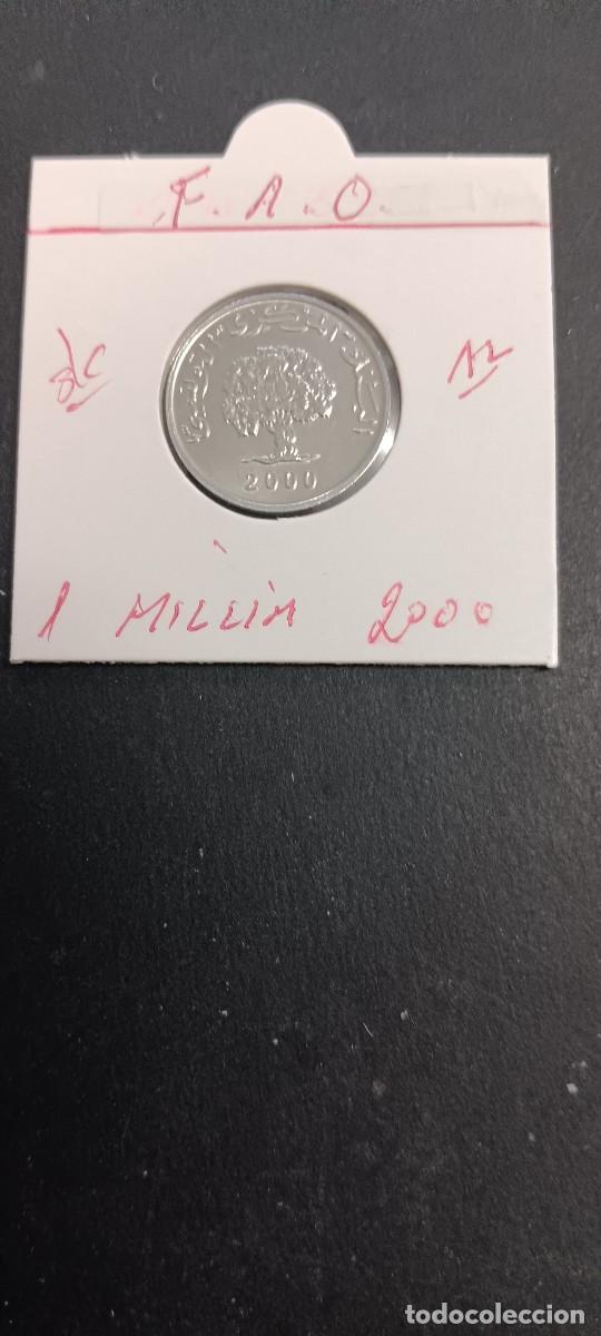 Monedas antiguas de &Aacute;frica: TUNEZ 1 MILLIM 2000 S/C KM=349 (ALUMINIO) F.A.O.