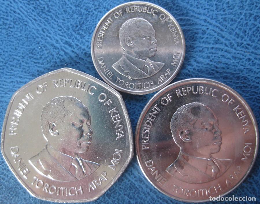 Monedas antiguas de &Aacute;frica: Kenia, Set 3 Monedas: 50 cent., 1 y 5 chelines 1994./ Sin Circular.