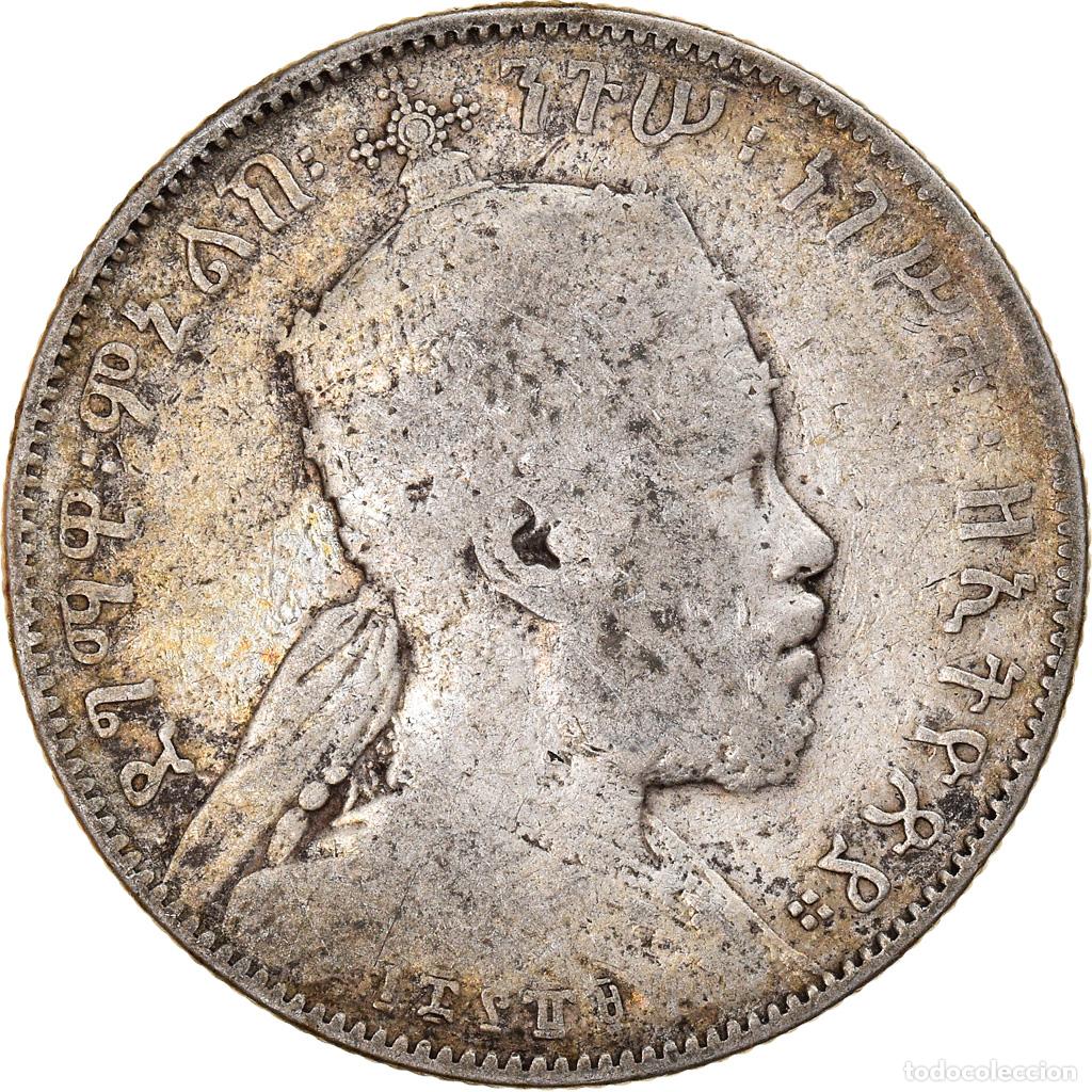 Monedas antiguas de &Aacute;frica: [#906842] Moneda, Etiop&iacute;a, Menelik II, 1/2 Birr, 1897, Paris, BC+, Plata, KM:4