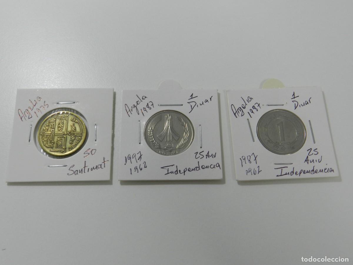 Monedas antiguas de &Aacute;frica: Lote de 3 monedas de Argelia