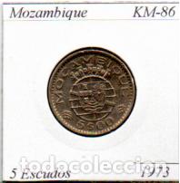 Monedas antiguas de &Aacute;frica: MOZAMBIQUE 1973, 5 ESCUDOS, KM-86. MBC;