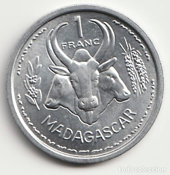 Monedas antiguas de &Aacute;frica: Madagascar 1 franco 1958 KM# 3