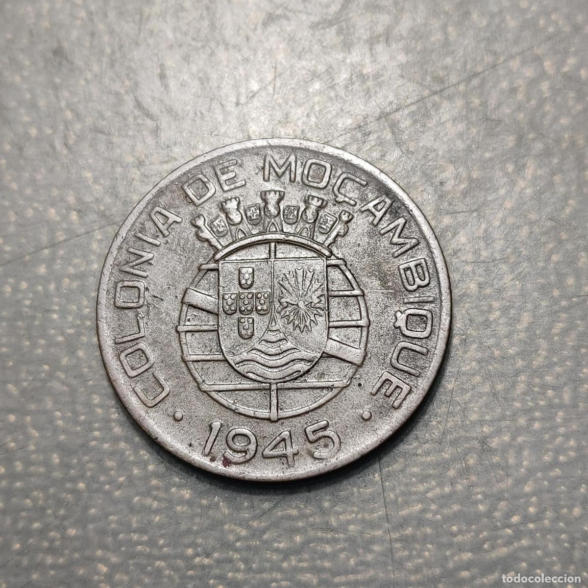 Moedas antigas de &Aacute;frica: MOZAMBIQUE 1 ESCUDO 1945 MBC+