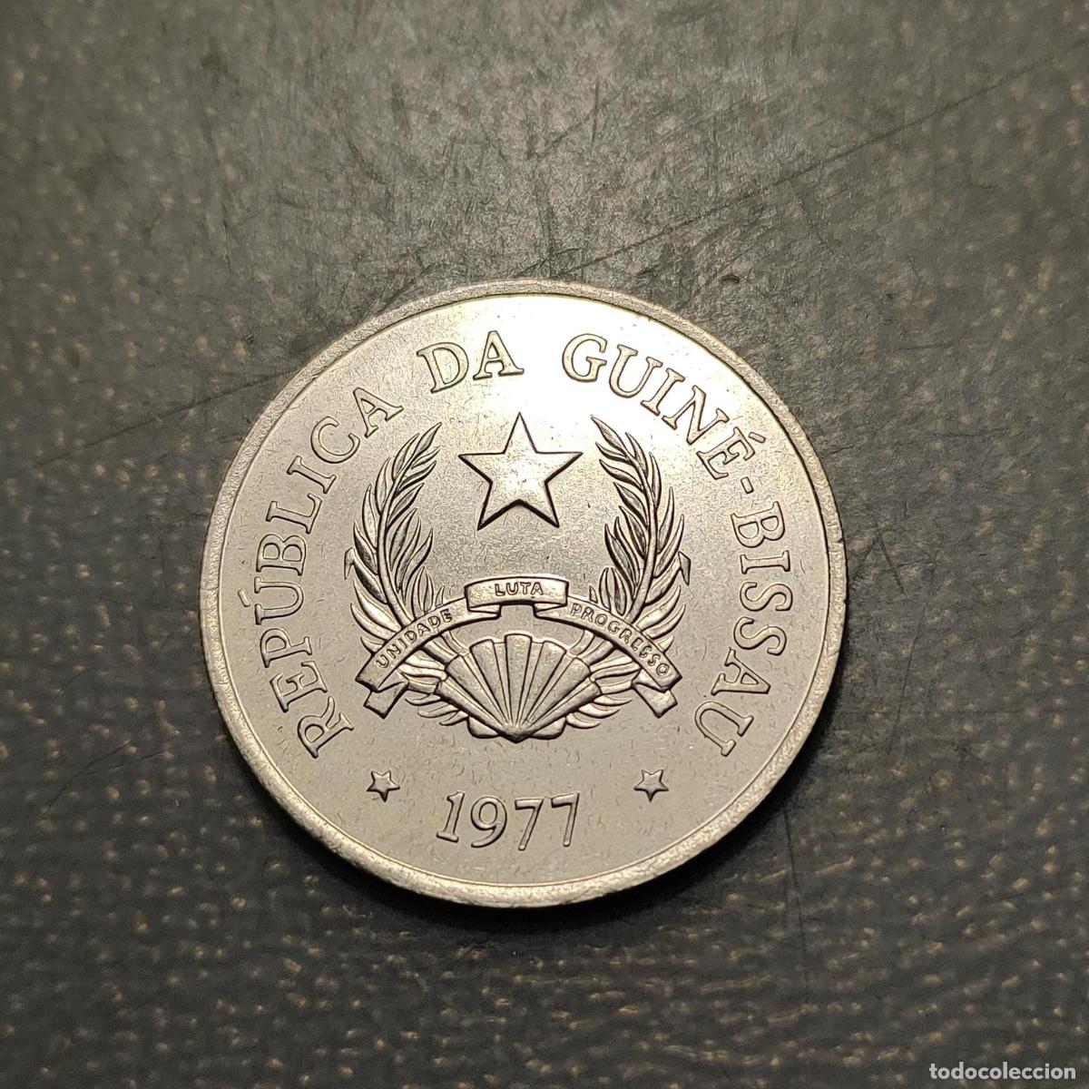 Moedas antigas de &Aacute;frica: GUINEA BISSAU 5 PESOS 1977 KM 20 SC UNC