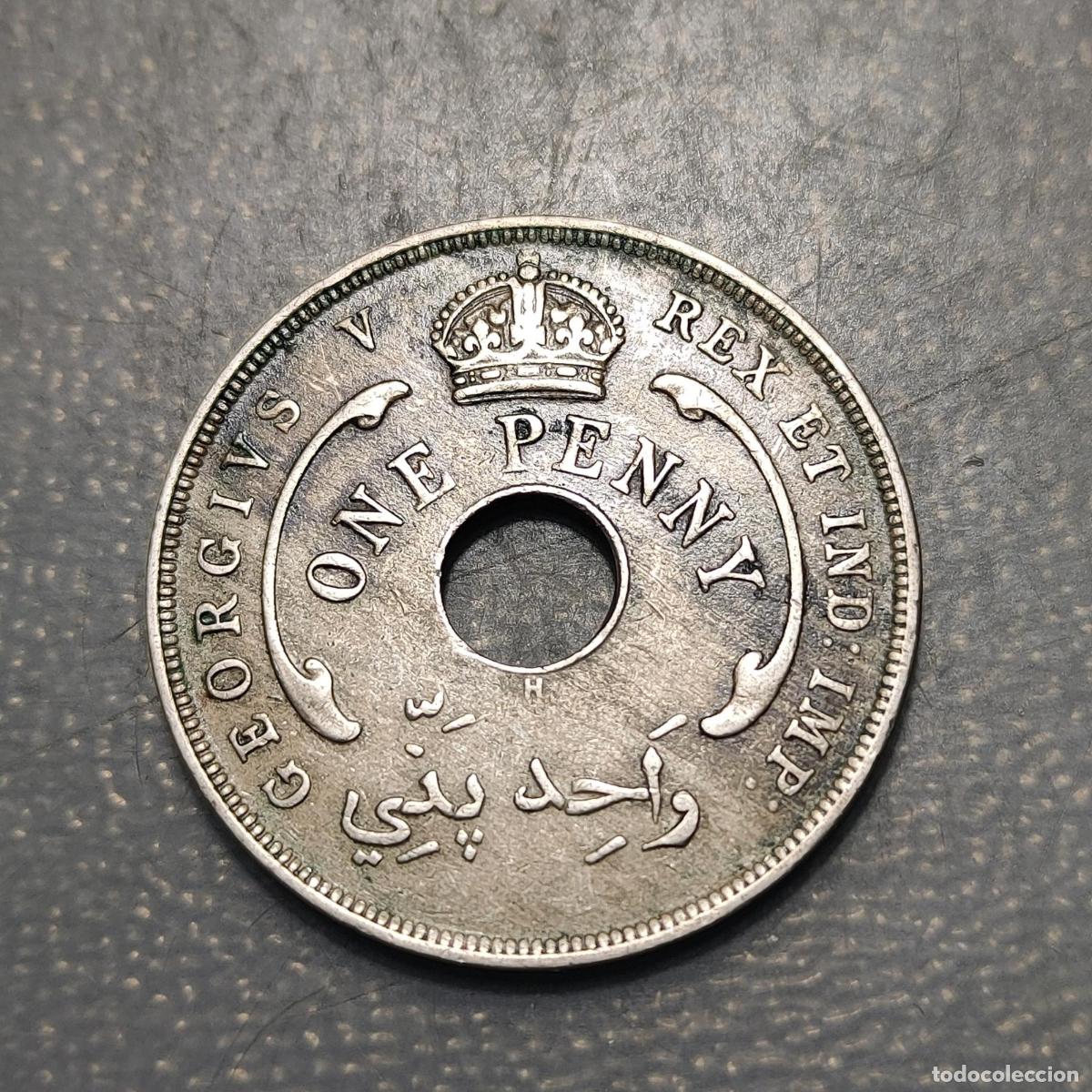 Monedas antiguas de &Aacute;frica: BRITISH WEST AFRICA GEORGE V 1 PENNY 1912 H KM 9