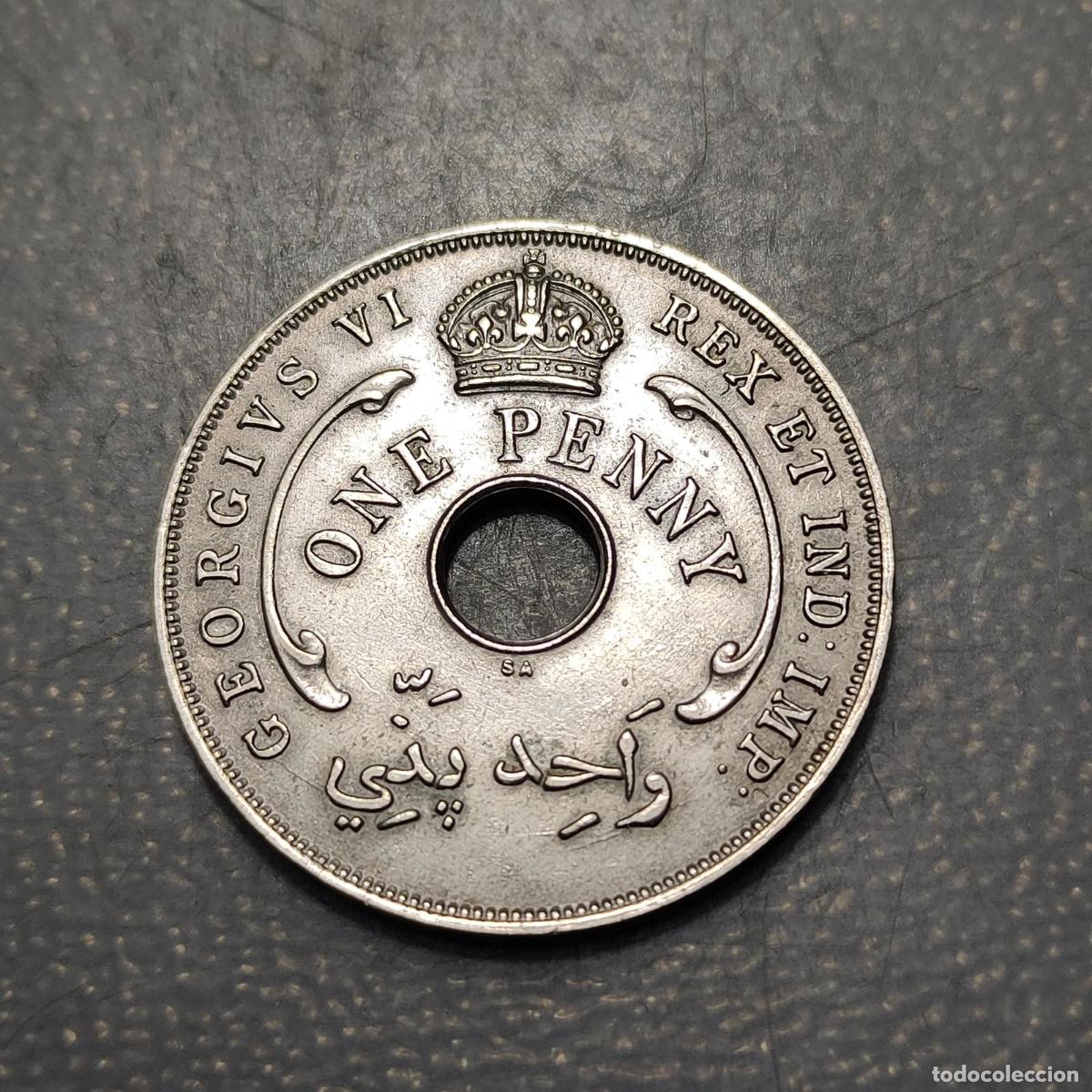 Monedas antiguas de &Aacute;frica: BRITISH WEST AFRICA GEORGE VI 1 PENNY 1947 SA KM 19 EBC