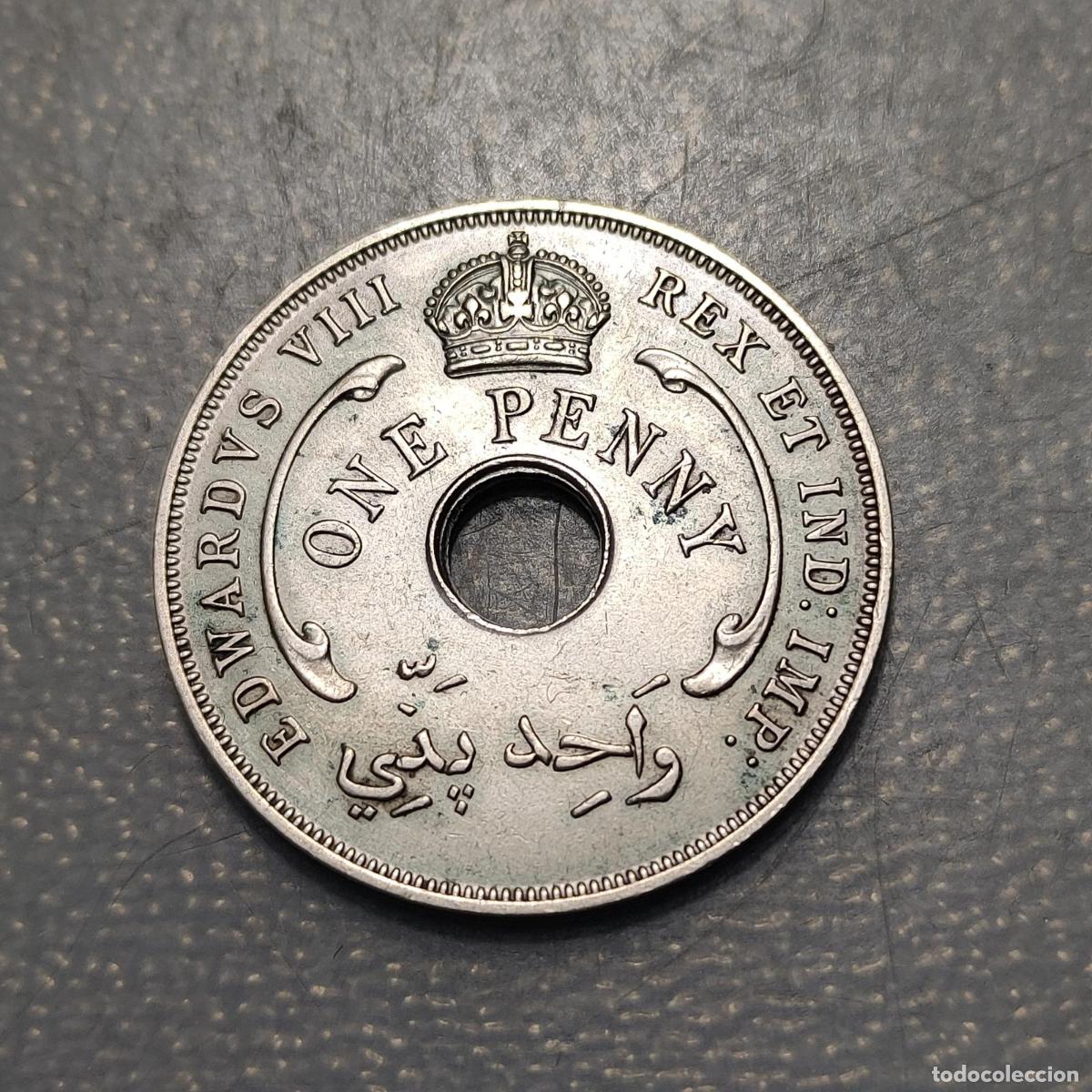 Monedas antiguas de &Aacute;frica: BRITISH WEST AFRICA EDWARD VIII 1 PENNY 1936 KM 16 MBC+