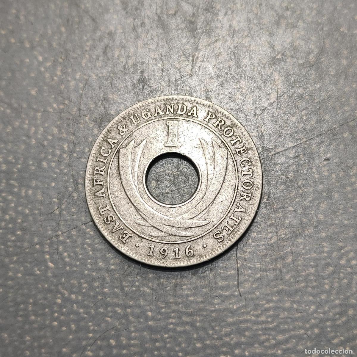 Monedas antiguas de &Aacute;frica: EAST AFRICA & UGANDA 1 CENT 1916 H BC+/MBC SCARCEST DATE FECHA M&Aacute;S ESCASA