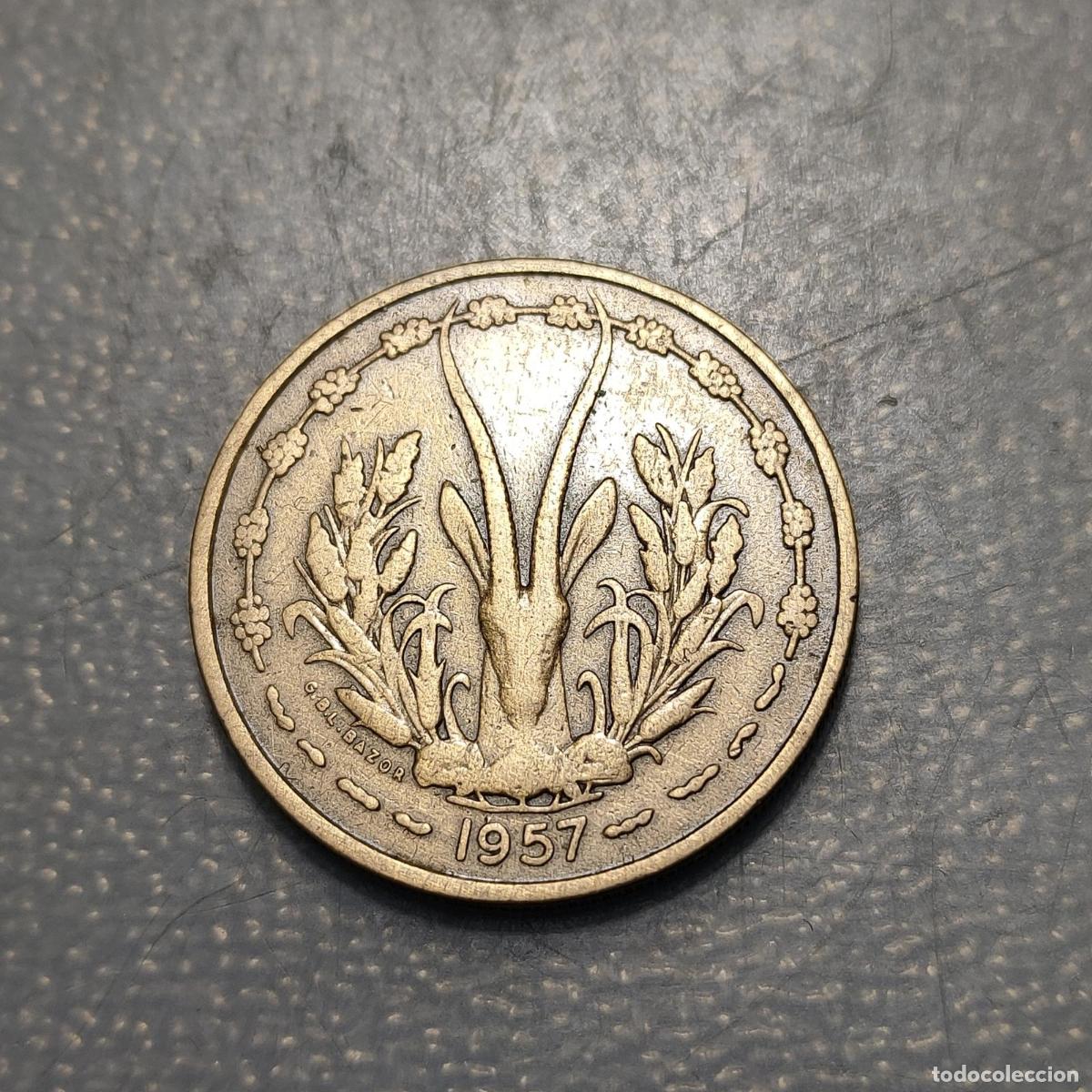 Monedas antiguas de &Aacute;frica: FRENCH WEST AFRICA TOGO 25 FRANCOS 25 FRANCS 1957 KM 9