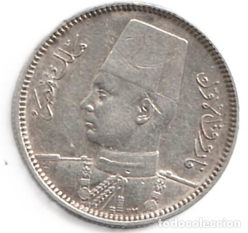 Monedas antiguas de &Aacute;frica: Egipto 2 piastras 1937 plata KM# 365