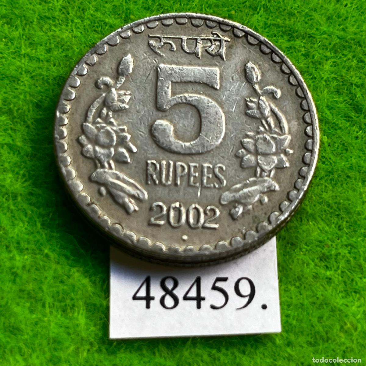 Monedas antiguas de &Aacute;frica: India 5 rupias 2002 Noida