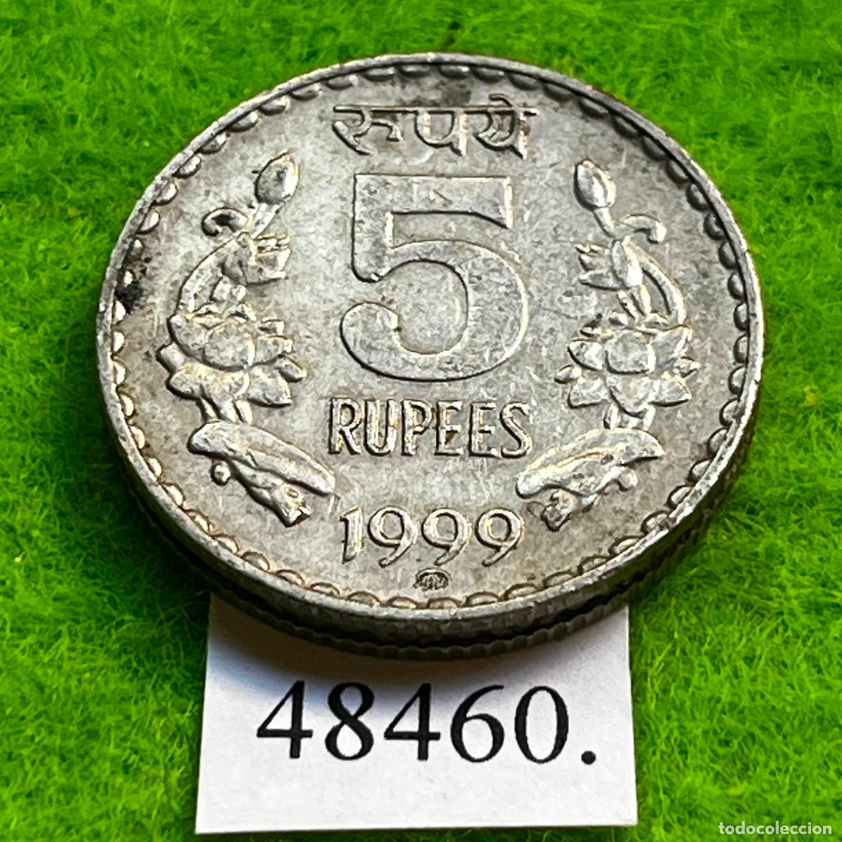 Monedas antiguas de &Aacute;frica: India 5 rupias 1999 Mosc&uacute;