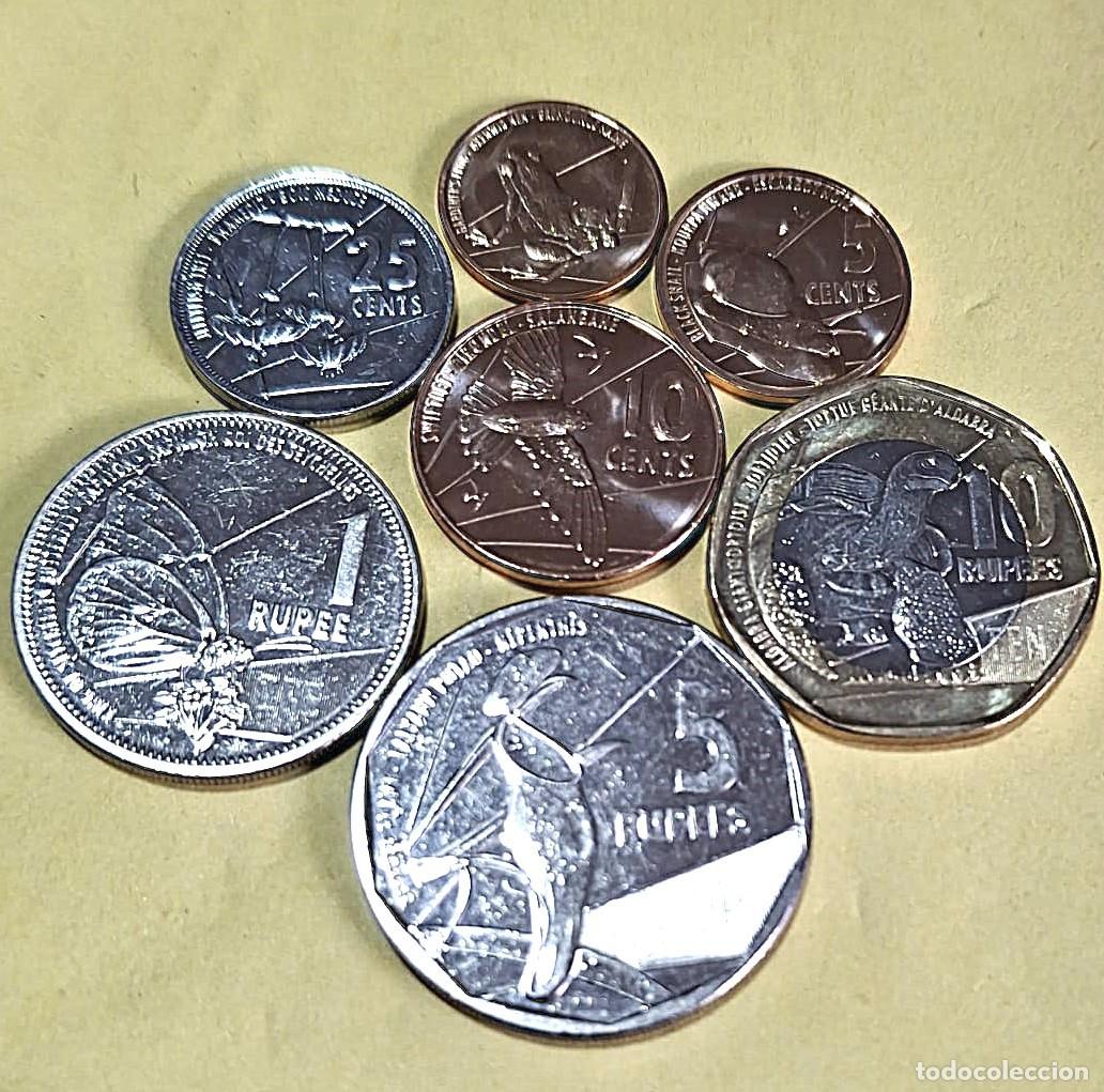 Monedas antiguas de &Aacute;frica: Seychelles, Set de 7 monedas: 1, 5, 10 y 25 Cent., 1, 5 y 10 Rupias &rdquo;Fauna&rdquo;./ SC.