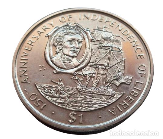 Monedas antiguas de &Aacute;frica: REPUBLICA de LIBERIA 1 DOLLAR 1997. 150 ANIVERSARIO INDEPENDENCIA DE LIBERIA. SIN CIRCULAR