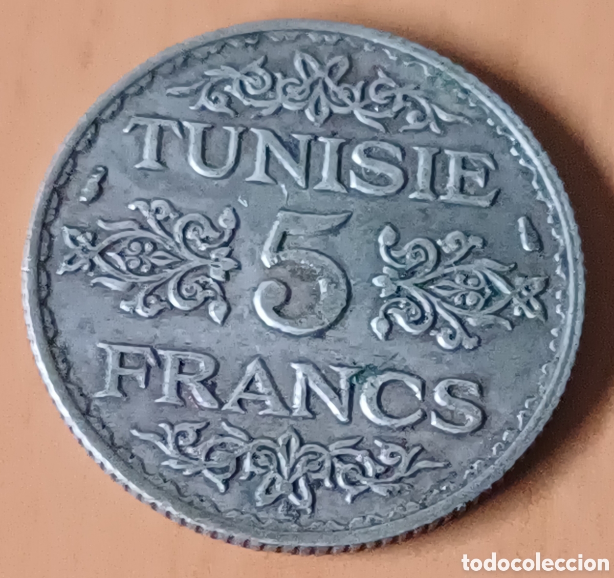 Monedas antiguas de &Aacute;frica: Tunez 5 francos de Plata 1936