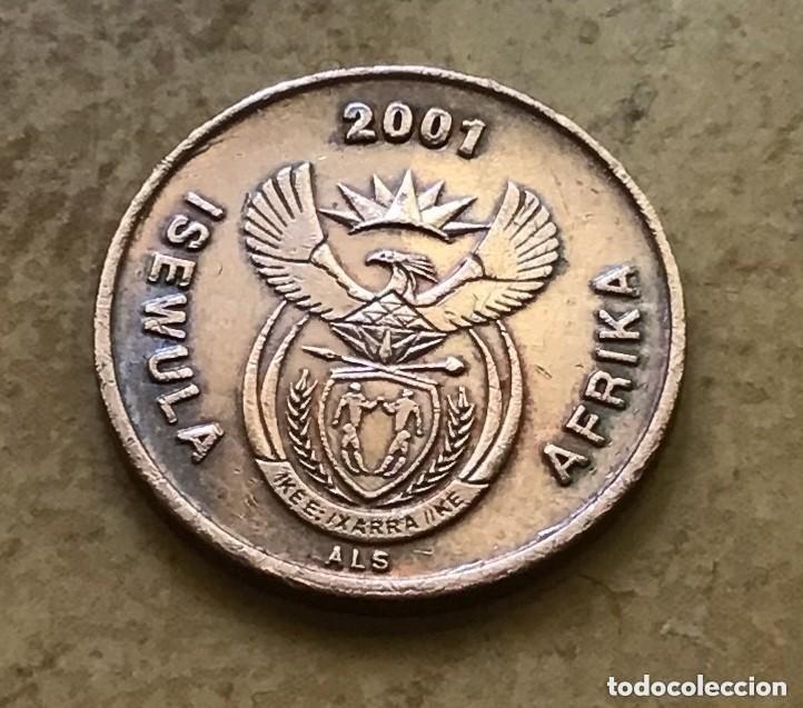 Monedas antiguas de &Aacute;frica: 1 centavo de Sud&aacute;frica. A&ntilde;o 2001