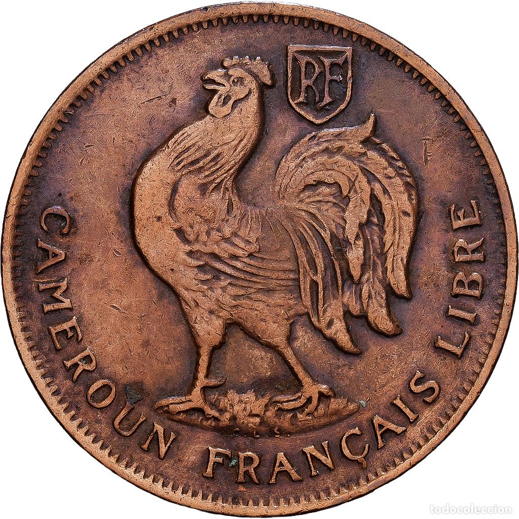 Monedas antiguas de &Aacute;frica: [#1224714] Camer&uacute;n, Franc, 1943, Pretoria, Bronce, BC+, KM:5