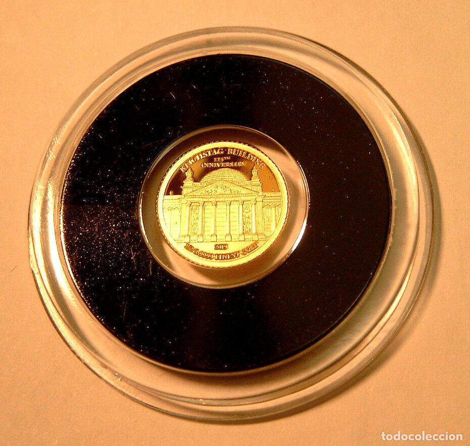 Monedas antiguas de &Aacute;frica: Moneda oro 999 Tanzania 1500 chelines 2019 Reichstag de Alemania Certificado de autenticidad