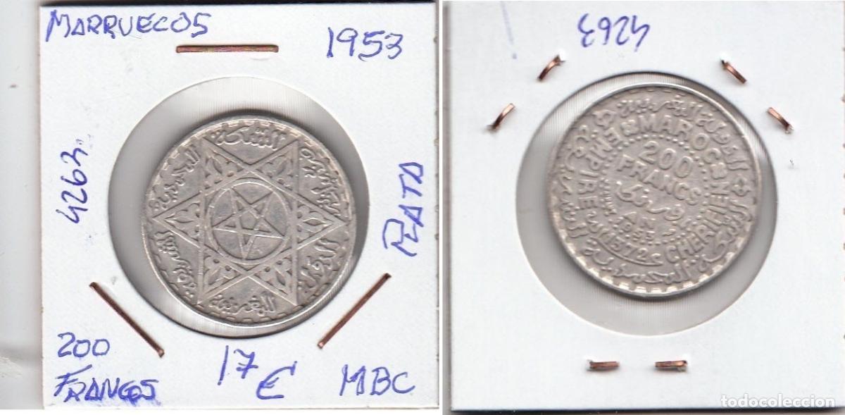 Monedas antiguas de &Aacute;frica: E4263 MONEDA MARRUECOS 200 FRANCOS 1953 PLATA