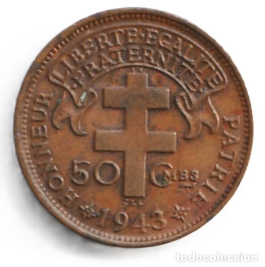 Monedas antiguas de &Aacute;frica: Camer&uacute;n 50 centimos 1943 KM# 6