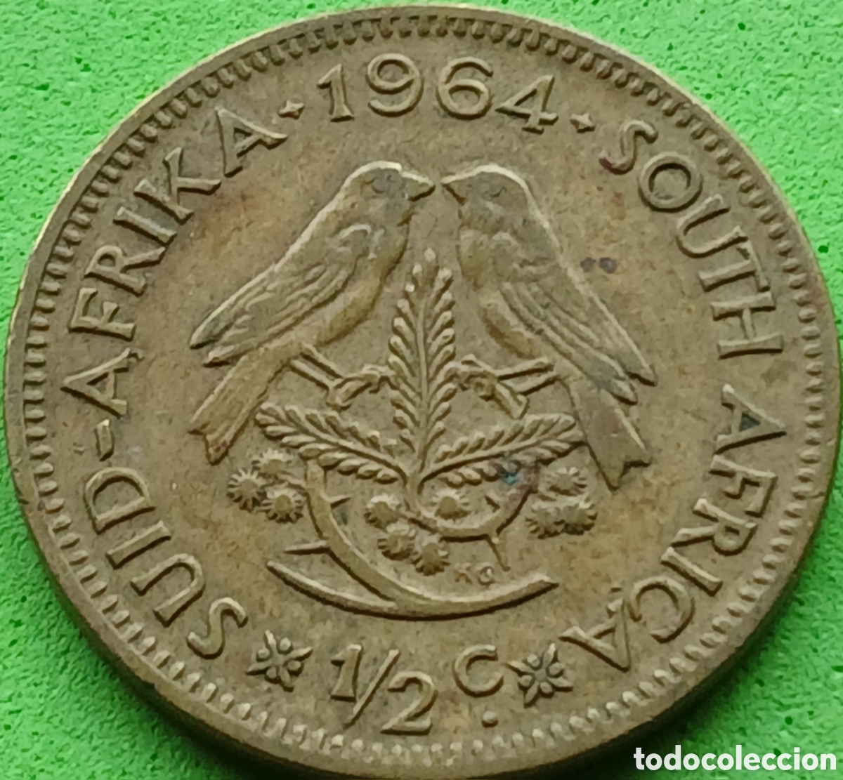 Monedas antiguas de &Aacute;frica: Suid &Aacute;frika &frac12; cent 1964 km#56