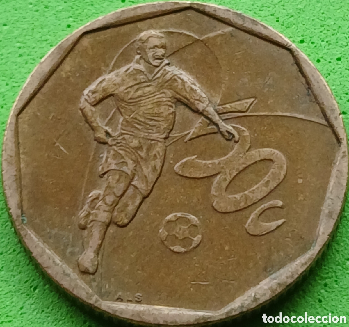 Monedas antiguas de &Aacute;frica: Aforika Borwa 50 cents 2002 km#287 Bafana Bafana