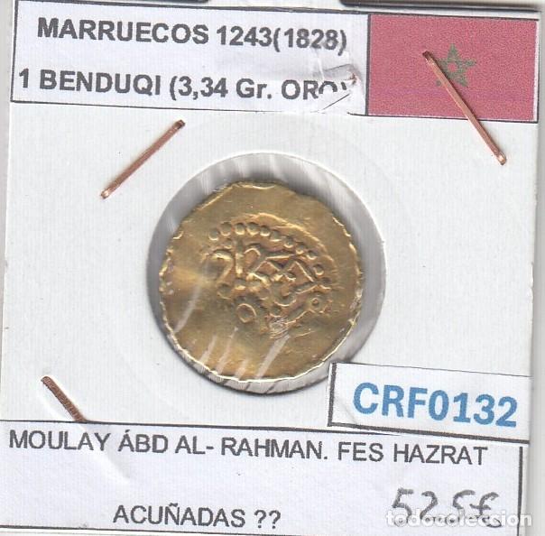 Monedas antiguas de &Aacute;frica: CRF0132 MARRUECOS 1 BENDUQUI 1243 (1828) MOULAY ABD AL ORO