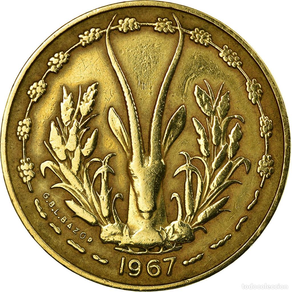 Monedas antiguas de &Aacute;frica: [#674791] Moneda, Estados del &Aacute;frica Occidental, 10 Francs, 1967, Paris, MBC, Aluminio -
