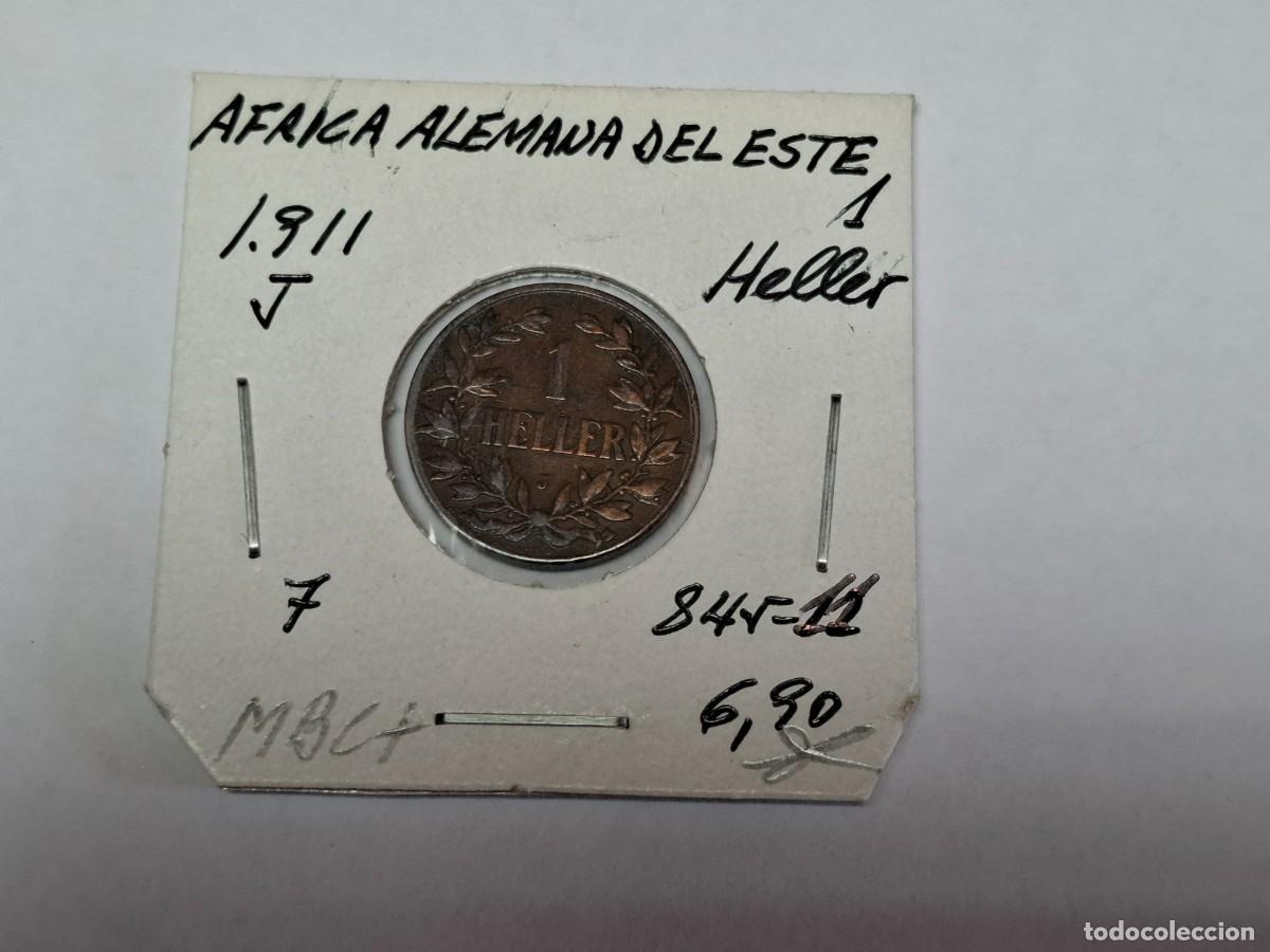 Monedas antiguas de &Aacute;frica: 1 HELLER de 1911 J KM 7 AFRICA ALEMANA DEL ESTE en MBC+