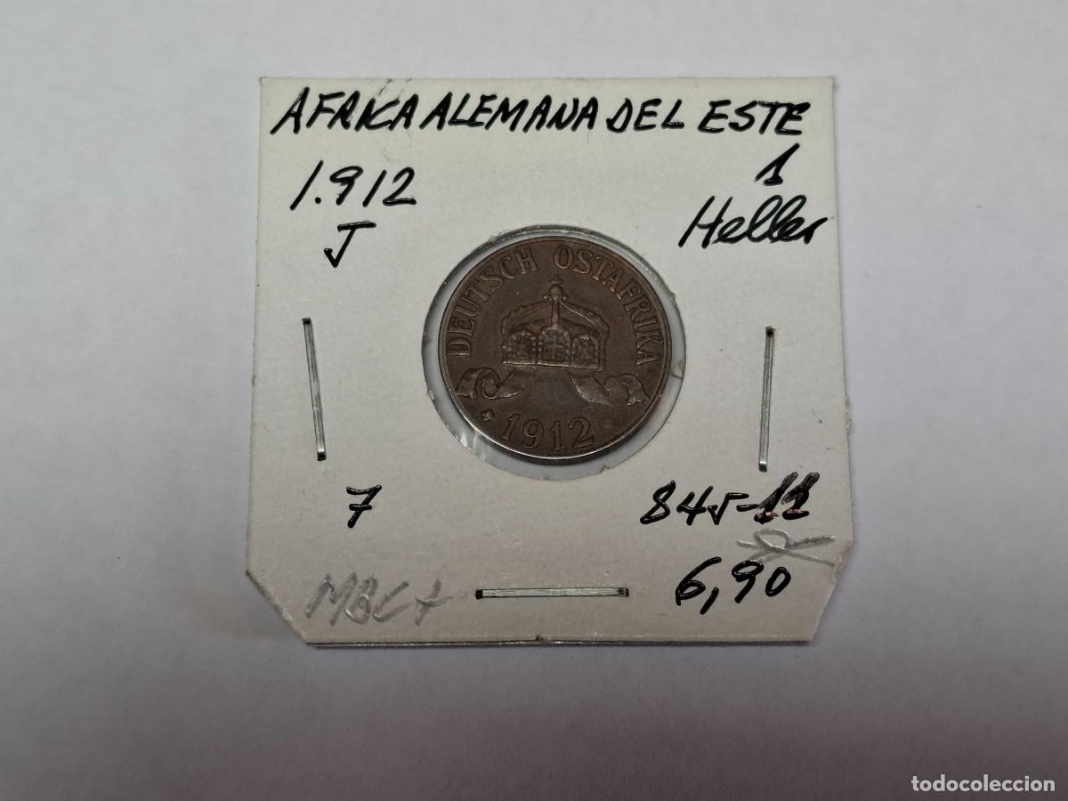 Monedas antiguas de &Aacute;frica: 1 HELLER de 1912 J KM 7 AFRICA ALEMANA DEL ESTE en MBC+