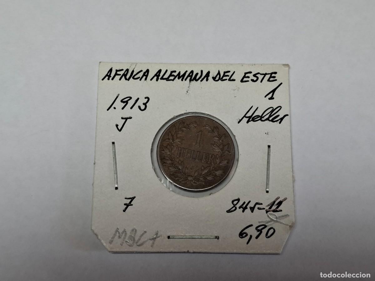 Monedas antiguas de &Aacute;frica: 1 HELLER de 1913 J KM 7 AFRICA ALEMANA DEL ESTE en MBC+